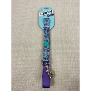 Doghaus Whimsy Collection Cheetah Print Dog Leash‎ Large 1 in - 48 in Turquoise
